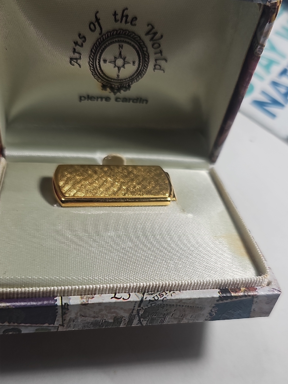 Pierre Cardin Gold Textured Rectangular Money Clip